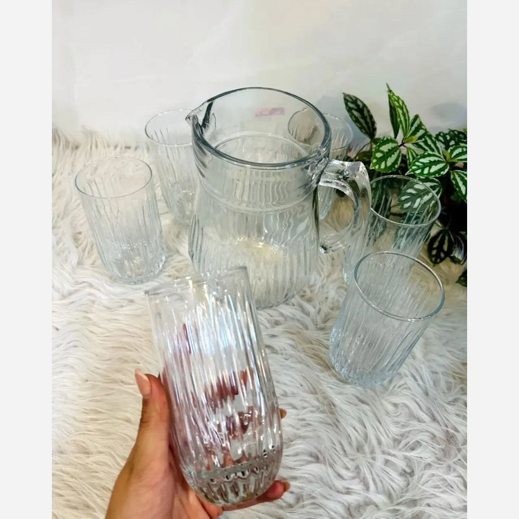 پارچ و لیوان سولو نوری تازه (1عدد پارچ ;6عدد لیوان) ; طراحی هماهنگ پارچ ولیوان ها , جلوه ای منظم و چشم نواز به میز پذیرایی شما می بخشد