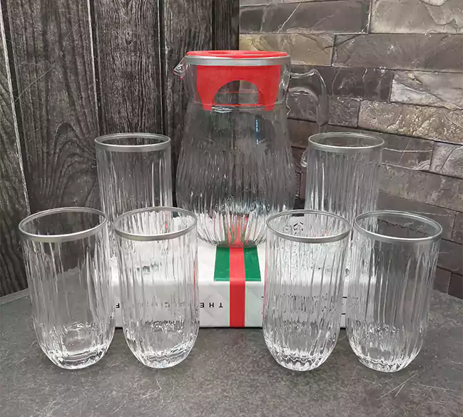پارچ و لیوان سولو نوری تازه (1عدد پارچ ;6عدد لیوان) ; سرو نوشیدنی را زیباتر ومیز پذیرایی خود را کامل تر کنید