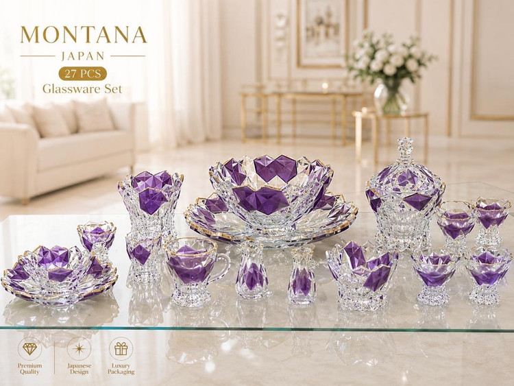 سرویس پذیرایی 27پارچه مونتانا ژاپن ; ترکیبی از طراحی چشم نواز , کیفیت ممتاز واصالت ژاپنی ; برای پذیرایی هایی که شایسته بهترین ها هستند